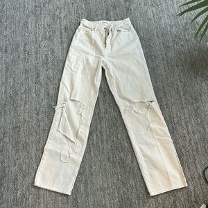 PACSUN CREAM BOYFRIEND JEANS